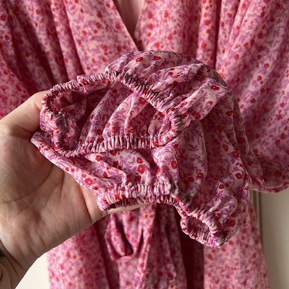 JAPNA Pink Floral Layered Flowy Dress Size Large - Picture 3 of 10